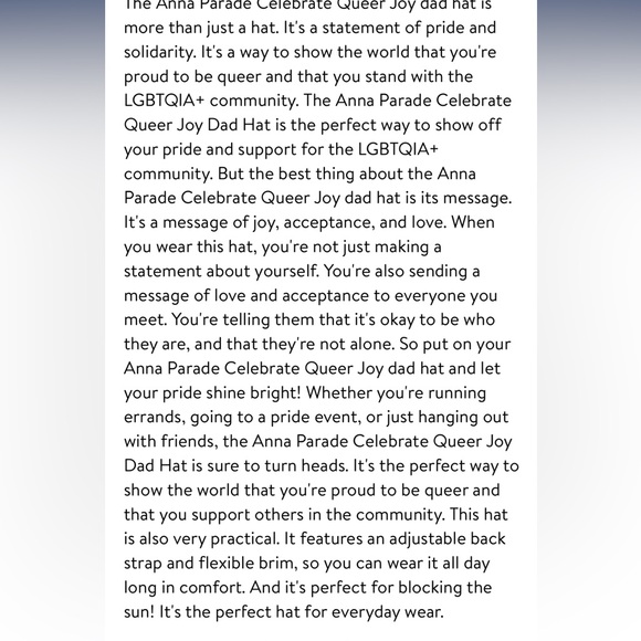 Anna Parade Celebrate π₯³ Queer β§οΈ Joy π Cotton Dad Cap π§’ - Picture 4 of 6